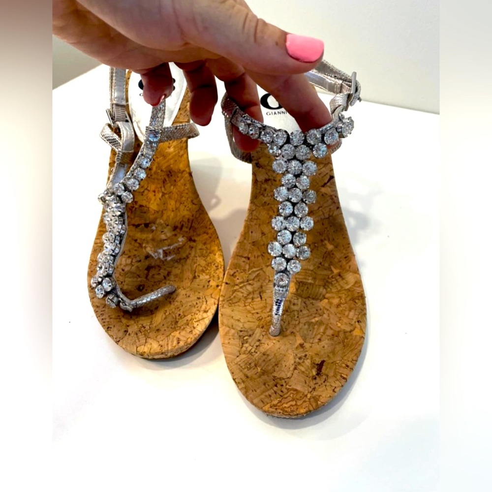 Gianni Bini Rhinestone Cork Wedges